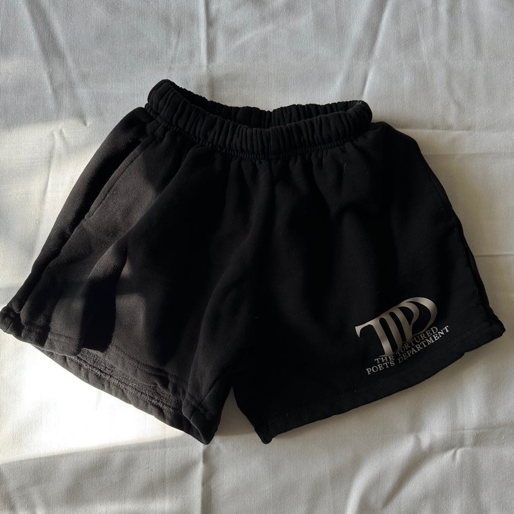 Taylor Swift TTPD Black Sweatshorts XS